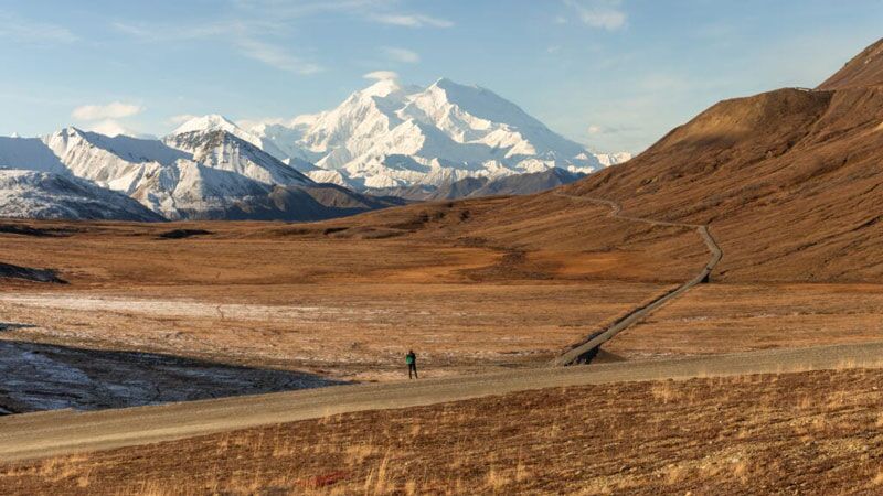 Fotostop auf dem Denali Highway mit Blick zum Mt. McKinley