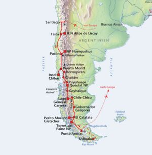 Hiking in Patagonien Villarrica und Osorno Vulkan, Perito Moreno Gletscher, Torres del Paine