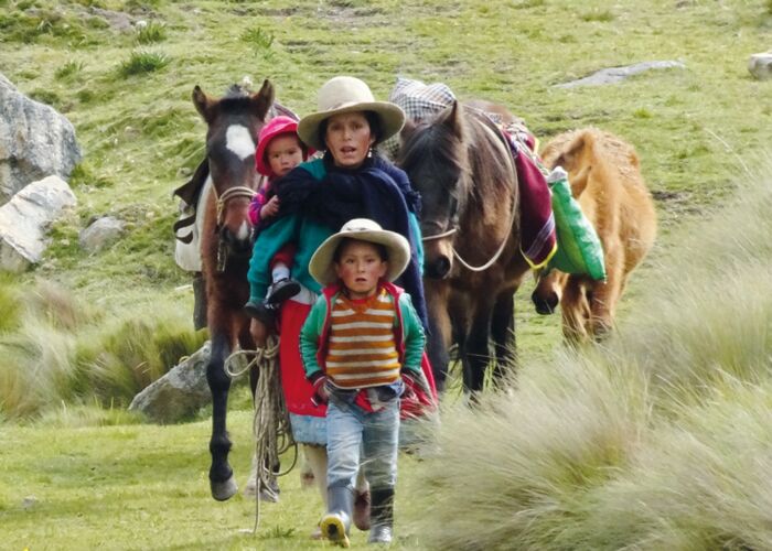 Beim mehrtägigen Trekking begleitet uns eine Familie mit ihren Tragtieren