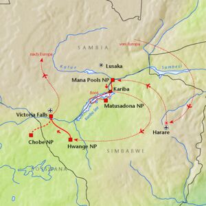 Naturschutzreise im grenzübergreifenden KaZa Gebiet in Simbabwe, Sambia und Botswana