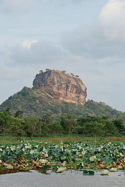 Auf dem Sigiriya Berg befinden sich Ruinen einer historischen Felsenfestung.