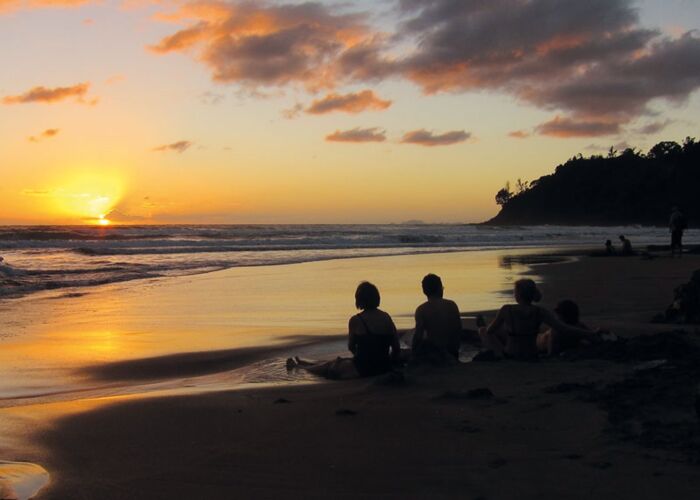 Ein Highlight in Neuseeland sind die warmen Quellen am Hot Water Beach