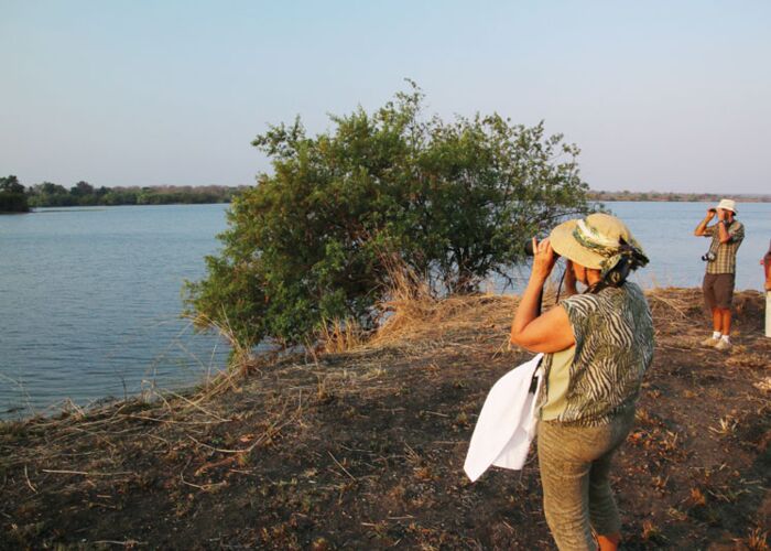 Zu Fuß oder per Boot lassen sich am Lower Zambezi die Tiere am besten beobachten