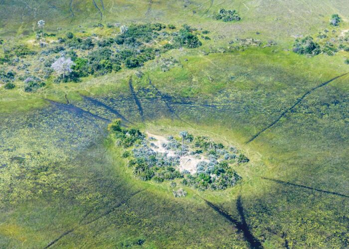 Ausblick von einem fakultativen Rundflug über das Okavango-Delta