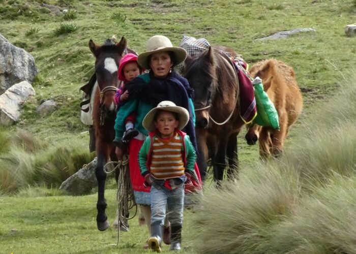 Trägerfamilie in der Region Montanaras Sagradas