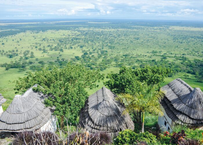 Eine Übernachtung in der King-Fisher-Safari-Lodge in Uganda mit Ausblick