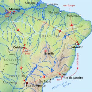 Reiseverlauf der Gruppenreise nach Brasilien