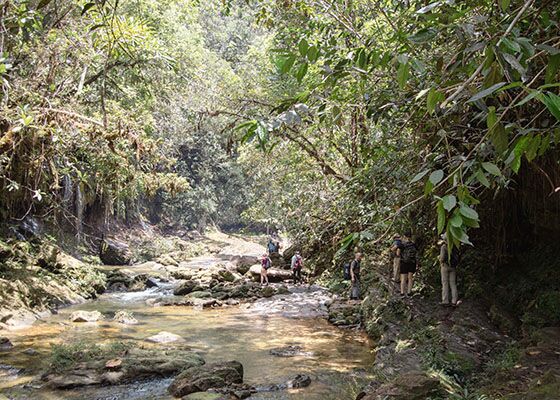 Entlang des Flusses geht es von einem Wasserfall zum nächsten, inkl. Flussdurchquerung und Zeit zum Baden