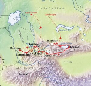 Kirgistan Rundreise und Usbekistan Reise mit Jurtenübernachtung, Wanderungen Tien Shan, Seidenstraße