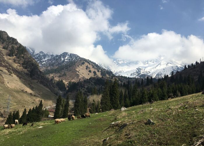 Im Dorf Saty wird Landwirtschaft betrieben