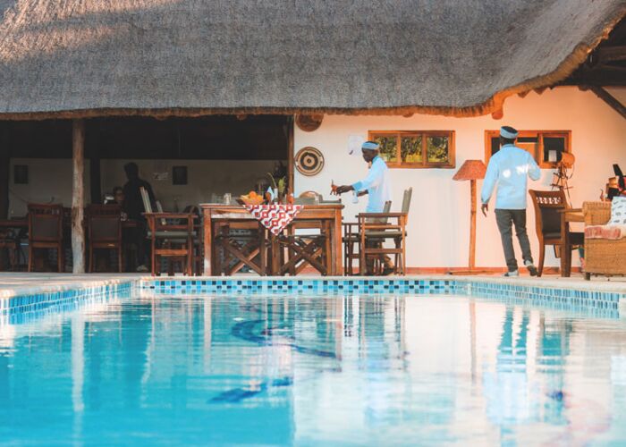Aufenthalt in der gemütlichen Wild Dogs Lodge nach der Zambia-Safari