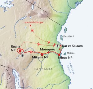 Südtanzania Campingreise in Selous und Ruaha mit Pirschfahrten, Ranger-Walks und Bootssafari
