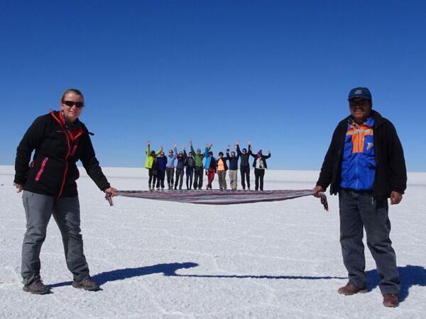 Auf dem Salzsee Uyuni gibt es zahlreiche Fotomotive