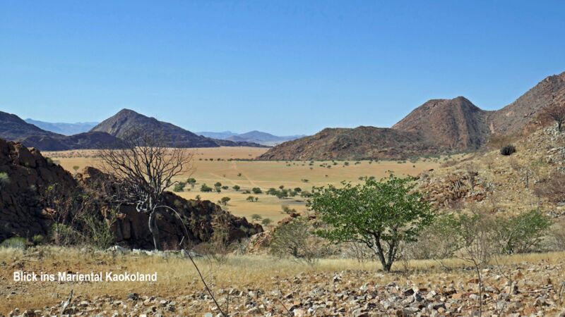 Das landschaftlich wunderschöne Mariental Kaokoland liegt auf unserer Reisestrecke in Namibia