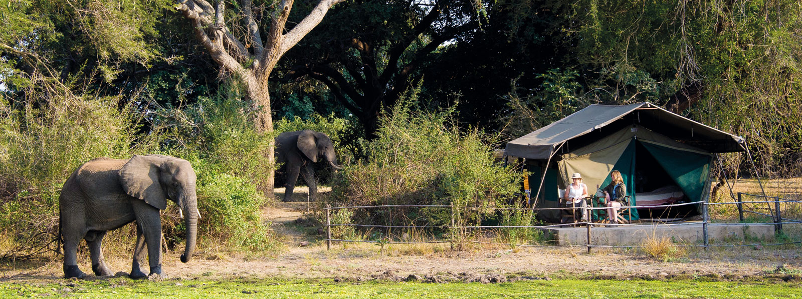 Bei der Rundreise durch Zambia übernachten wir in schönen Tented-Camps an Flussufern